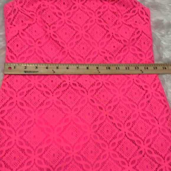 Lilly Pulitzer Pink Trellis Lace Dress Sz XS - Picture 3 of 11